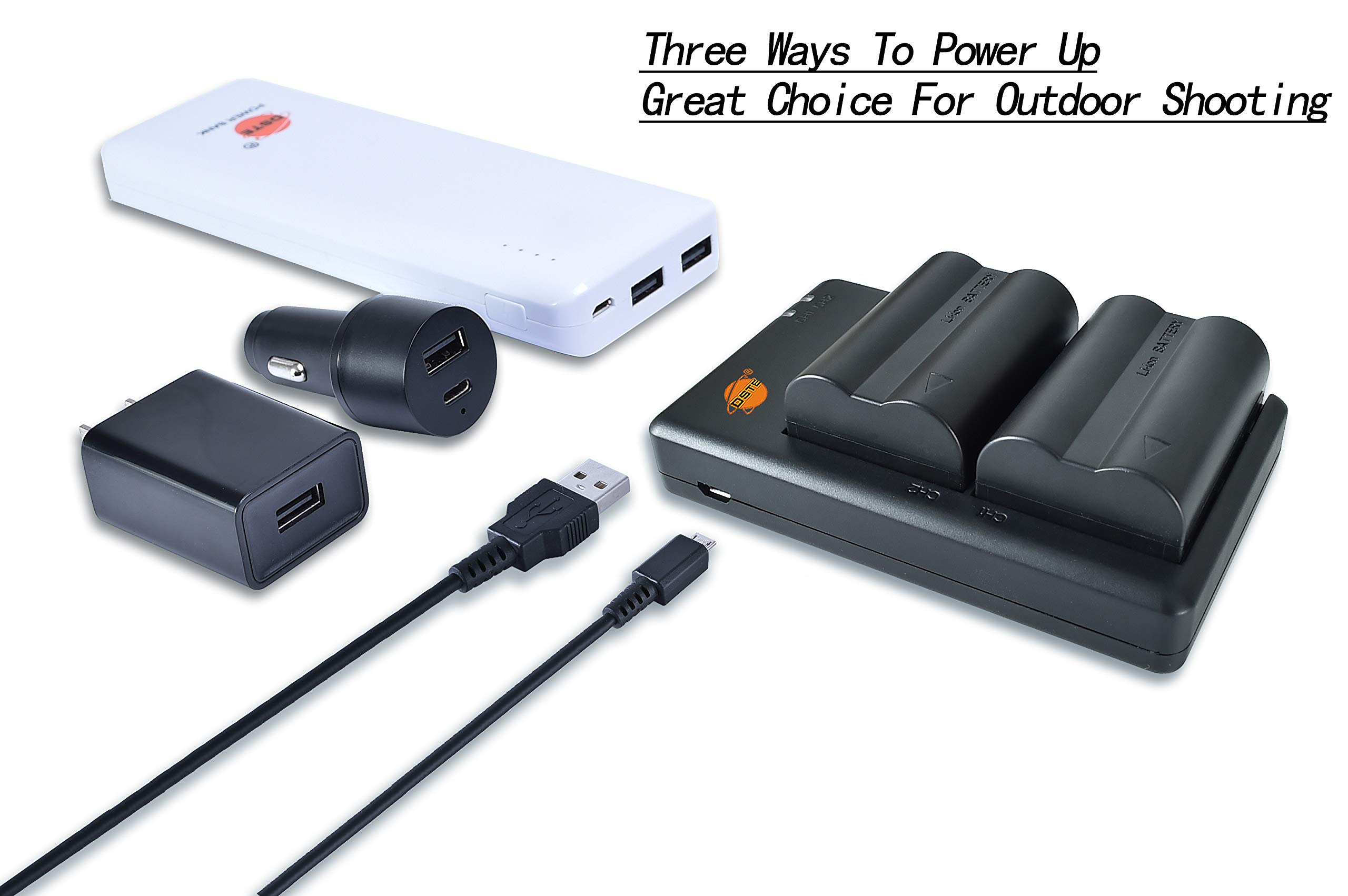 Batteria E Caricabatterie Per Olympus BLM1/BLM5 - Litio, Micro USB, Compatibile Con Modelli E-Serie E C-Serie