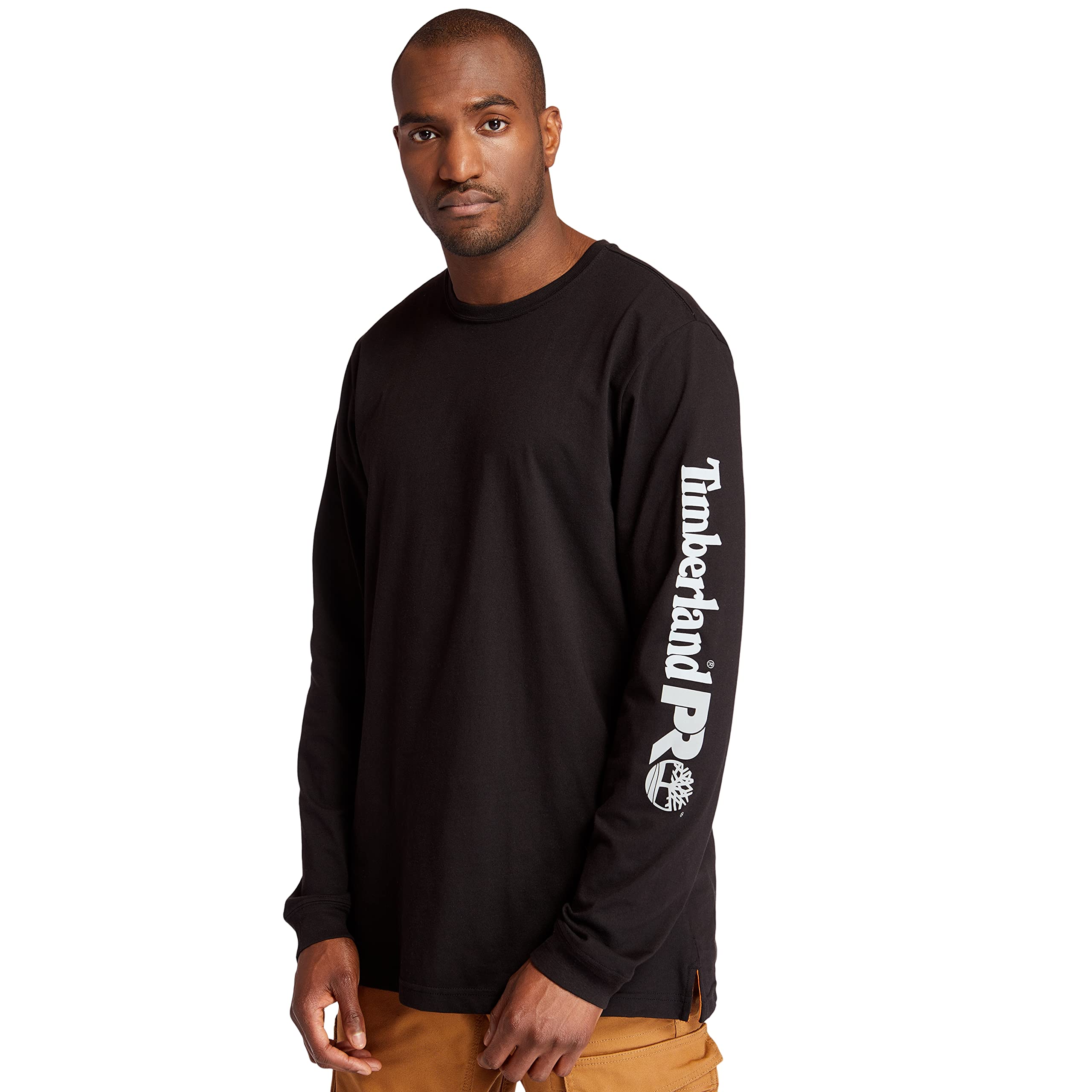 Timberland PROMen's Base Plate Blended Long-Sleeve T-Shirt with Logo