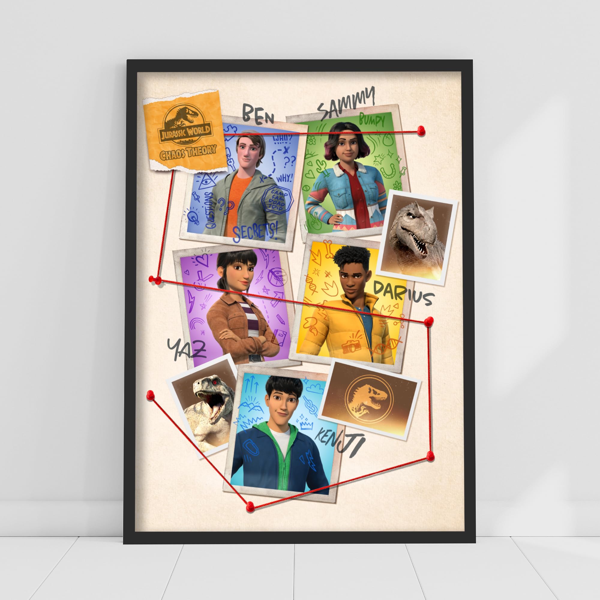 Themed Green Jurassic Chaos Theory Print - Pinboard Poster Wall Art (29.7Cm X 42Cm - A3)