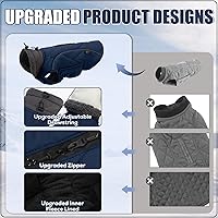 Vista 5 de EMUST Chamarras para perros, talla pequeña/mediana/grande, abrigo de invierno para perros grandes, azul oscuro, XL