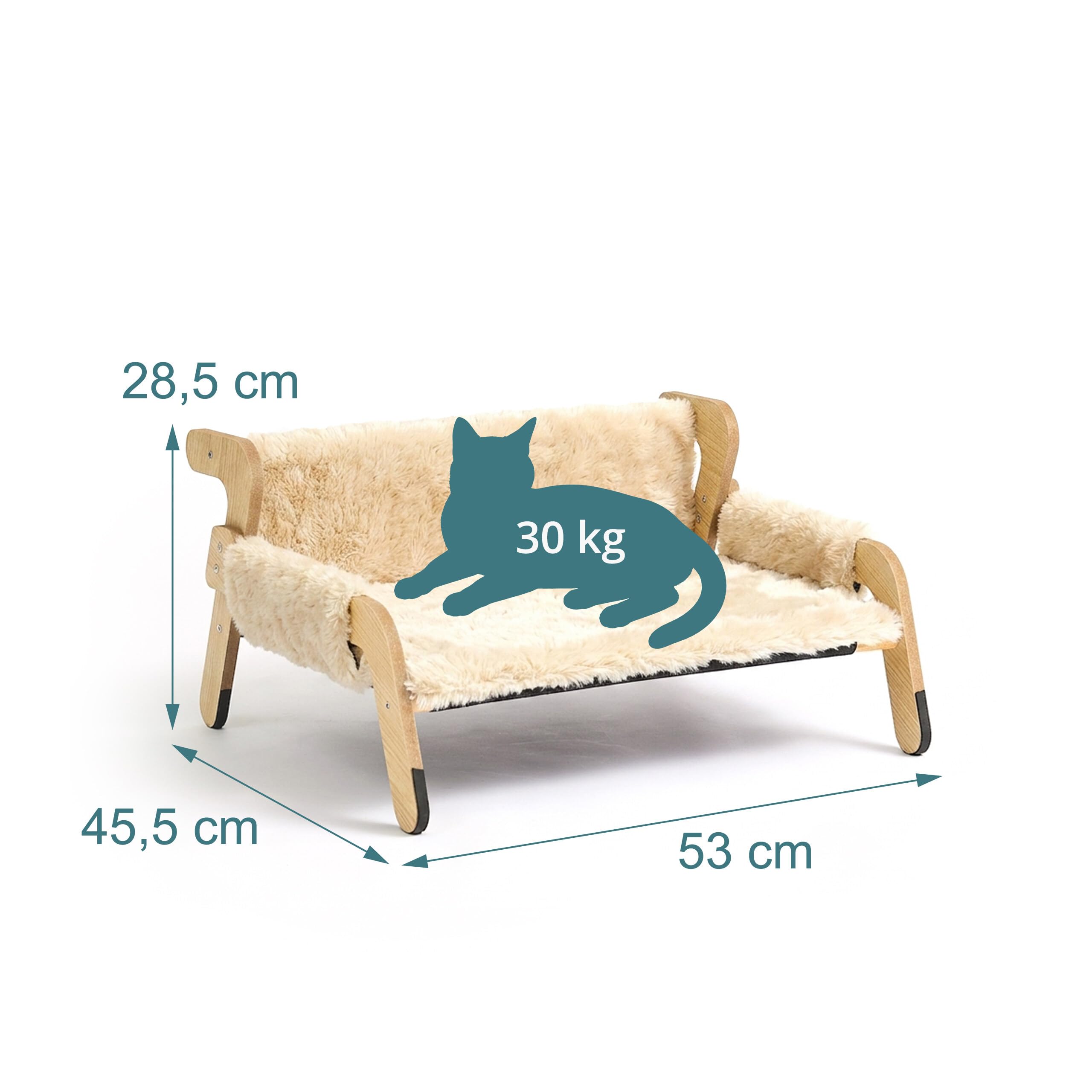 Relaxdays Cama para Gatos Acolchada, Estructura de Pino