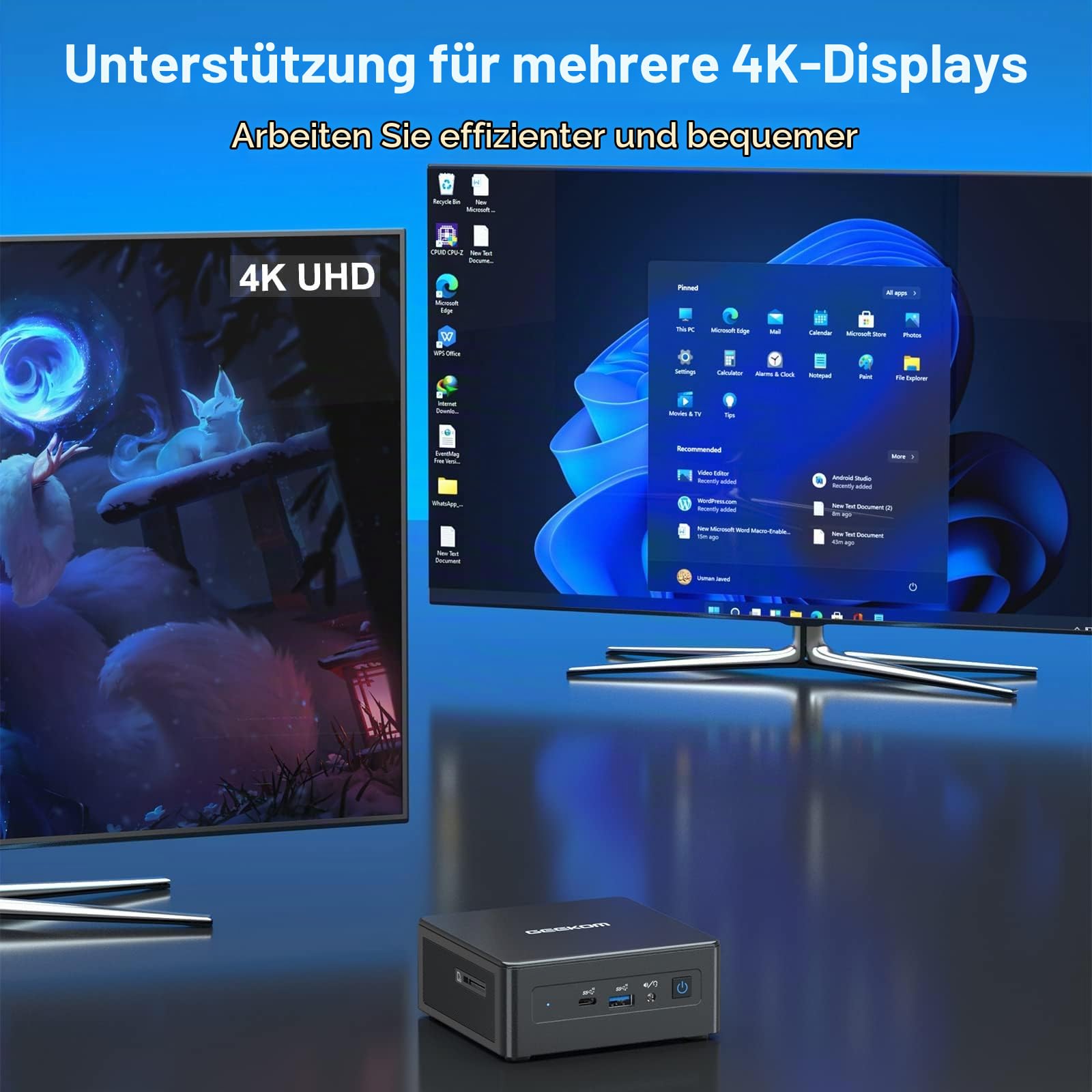 GEEKOM Mini-PC IT8 SE mit i3-8109U (bis zu 3,6 GHz), 8 GB DDR4 RAM und 256 GB SSD Ultra-leiser Kompakter Desktop-PC, Win 11 | 4K | SD-Kartensteckplatz | VESA-Halterung für Homeoffice