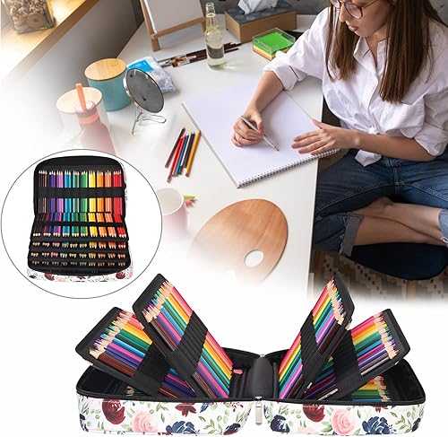 Miniatura 4 de BOMKEE Estuche para lápices de gran capacidad para adultos, 304 ranuras, estuche para lápices, estuche organizador de bolígrafos con múltiples