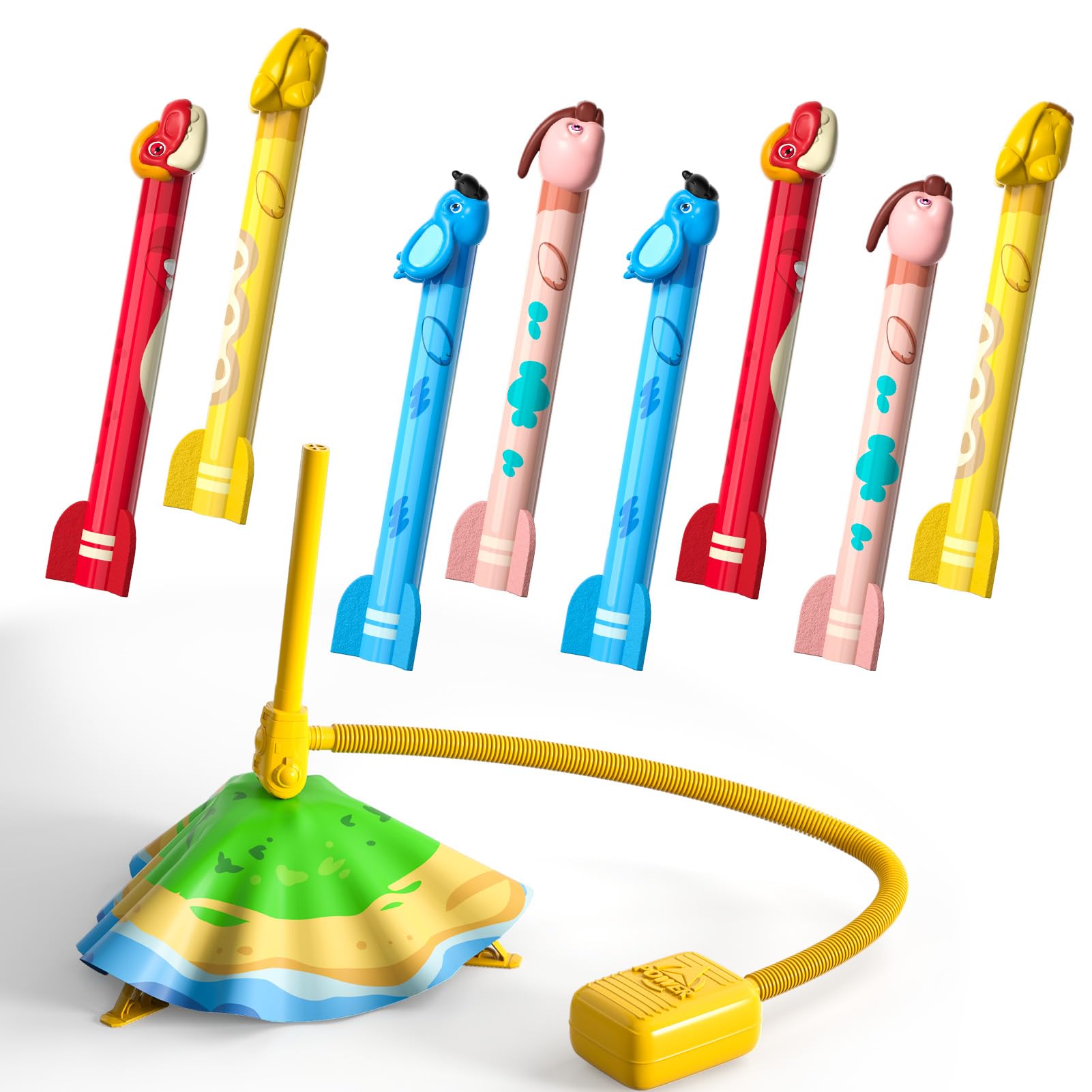 Ci Vetch Rakete Launcher Spielzeug für Kinder Jungen Mädchen,8Schaumstoff Dinosaurier im Freien Spielzeug 2 3 4 5 6 7 Jahre alt Jungen Geburtstag Geschenkideen, Dinosaurier Spielzeug, Junge Spielzeug