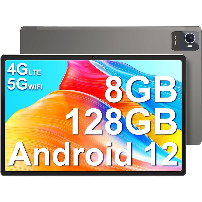 Immagine del prodotto Jumper Tablet 10.51 pollici, 8 GB RAM 128 GB ROM Tablet Android 12, T616 Octa-Core, Dual SIM, 4G LTE, 5G/2.4G WiFi, 1920 x 1200 IPS FHD, 4 Speakers, BT5, Fotocamera 13MP, Tipo-C, 7000mAh, 23