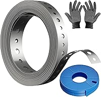 Yucime 3/4" Galvanized Metal Pipe Strap 32.8FT 32-Gauge - Rust-Proof Hanger Strapping with Holes, Storage Case & Gloves for Plumbing & DIY