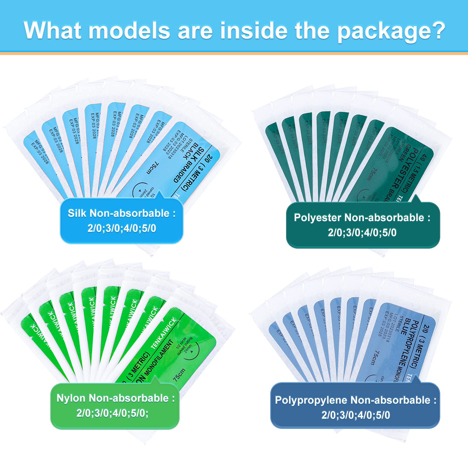 Snapklik.com : 32 Packs Sutures Thread