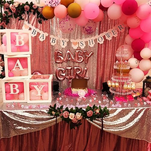 Miniatura 2 de Poise3EHome - Cortinas de lentejuelas fucsia rosa, 2 paneles de 2 pies x 8 pies, fondo de purpurina para fiesta, cumpleaños, baby shower, boda,