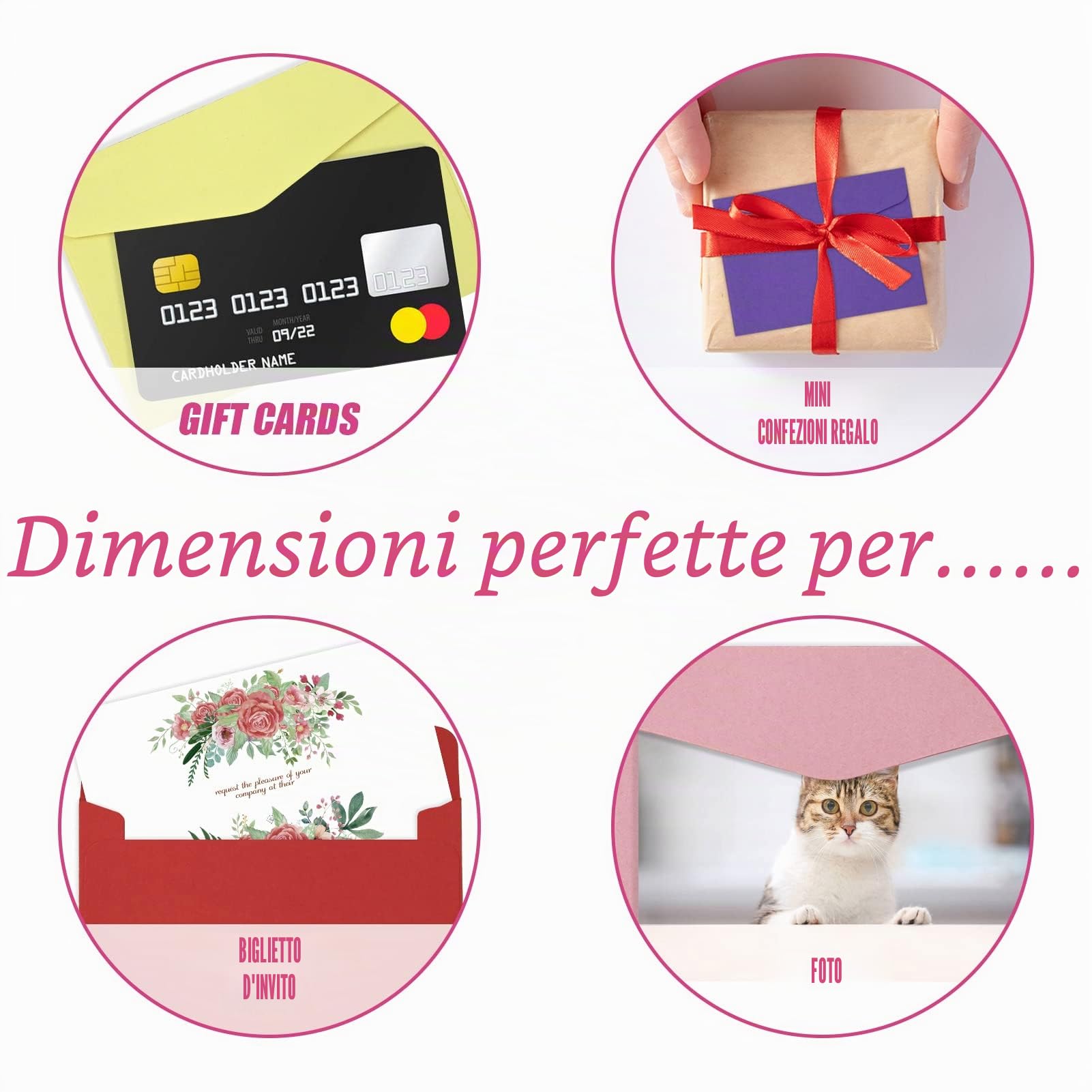 SZXMDKH 60 Pezzi Buste Colorate Mini Lettere 11,5 x 8,2 cm 12 Colori per Matrimoni Compleanno Regali
