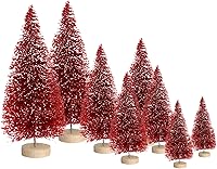 Vista 9 de Árbol de Navidad artificial con 4 tamaños, árbol de Navidad con base de madera para decoración de mesa del hogar, adornos de Navidad, decoraciones