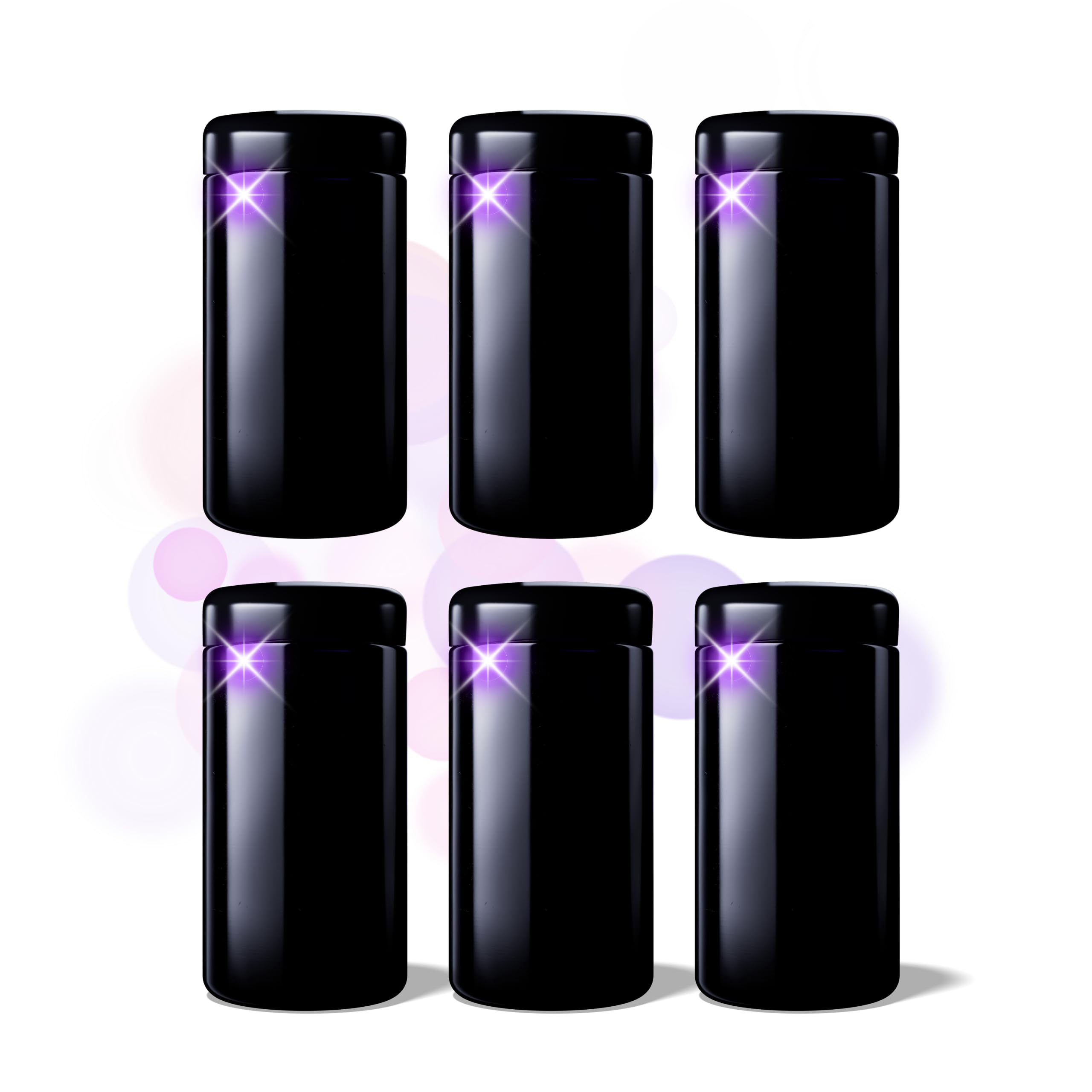 ANCEVIA Tarros de Cristal con Tapa 1000 ml – Set de 6 Botes Herméticos de Vidrio Violeta Miron para Cocina – Conservación Premium para Café, Harina, Arroz y Hierbas – Protección UV