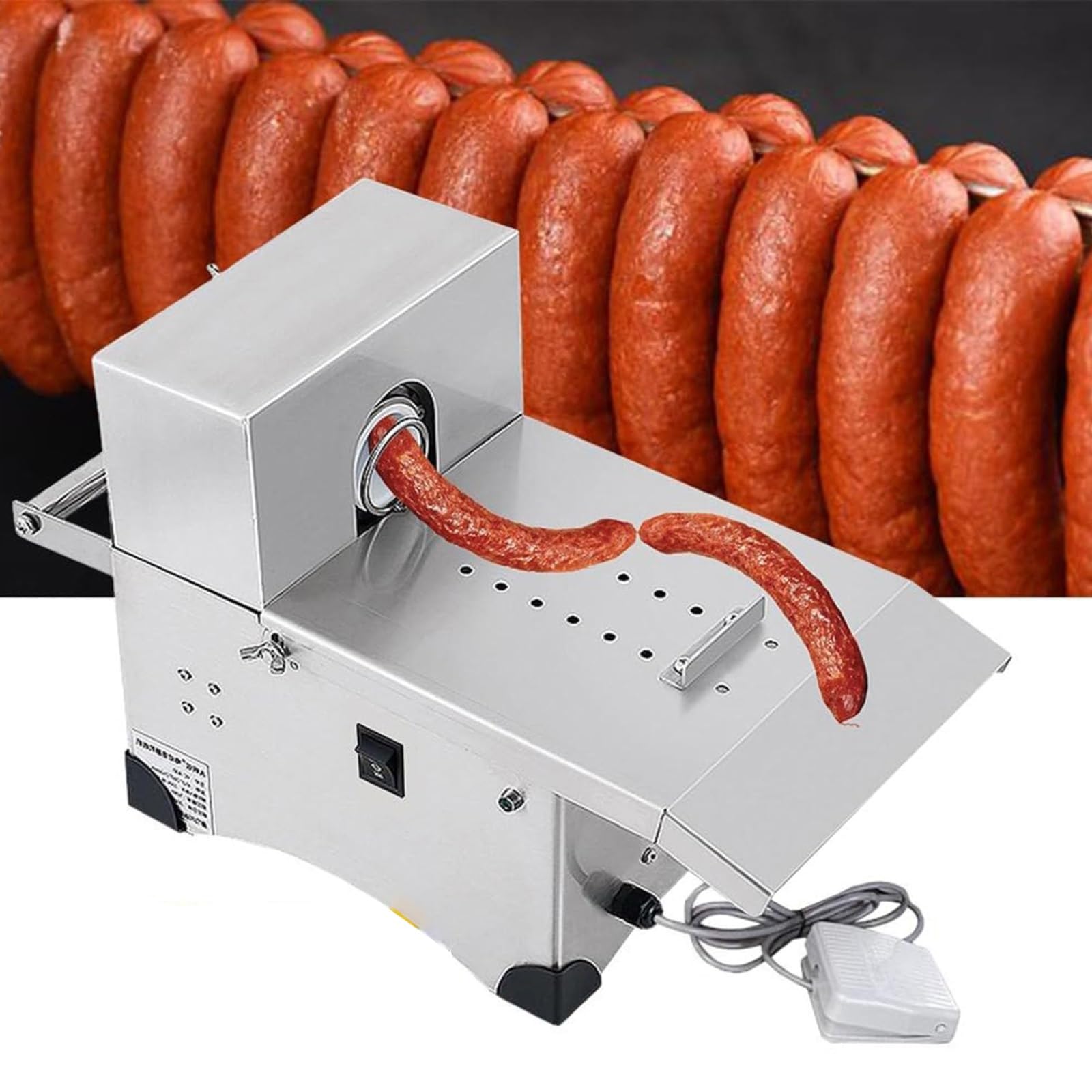 asdchZen Electric Sausage Tying Machine 0-45Mm Stainless Steel Automatic Sausage Linker For Commercial Home Use - 200W Knotting Machine