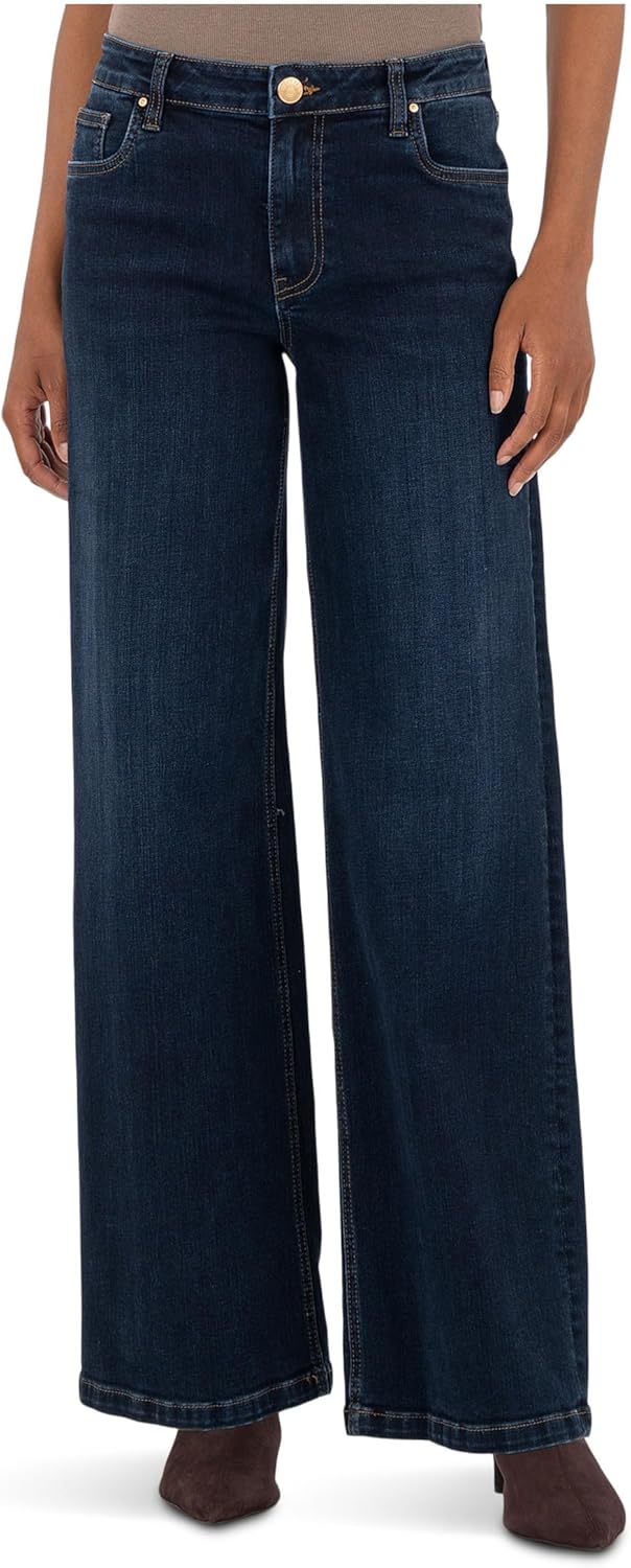 KUT from the Kloth Womens Jeans High-Rise Wide Leg Clean Hem in Attributable