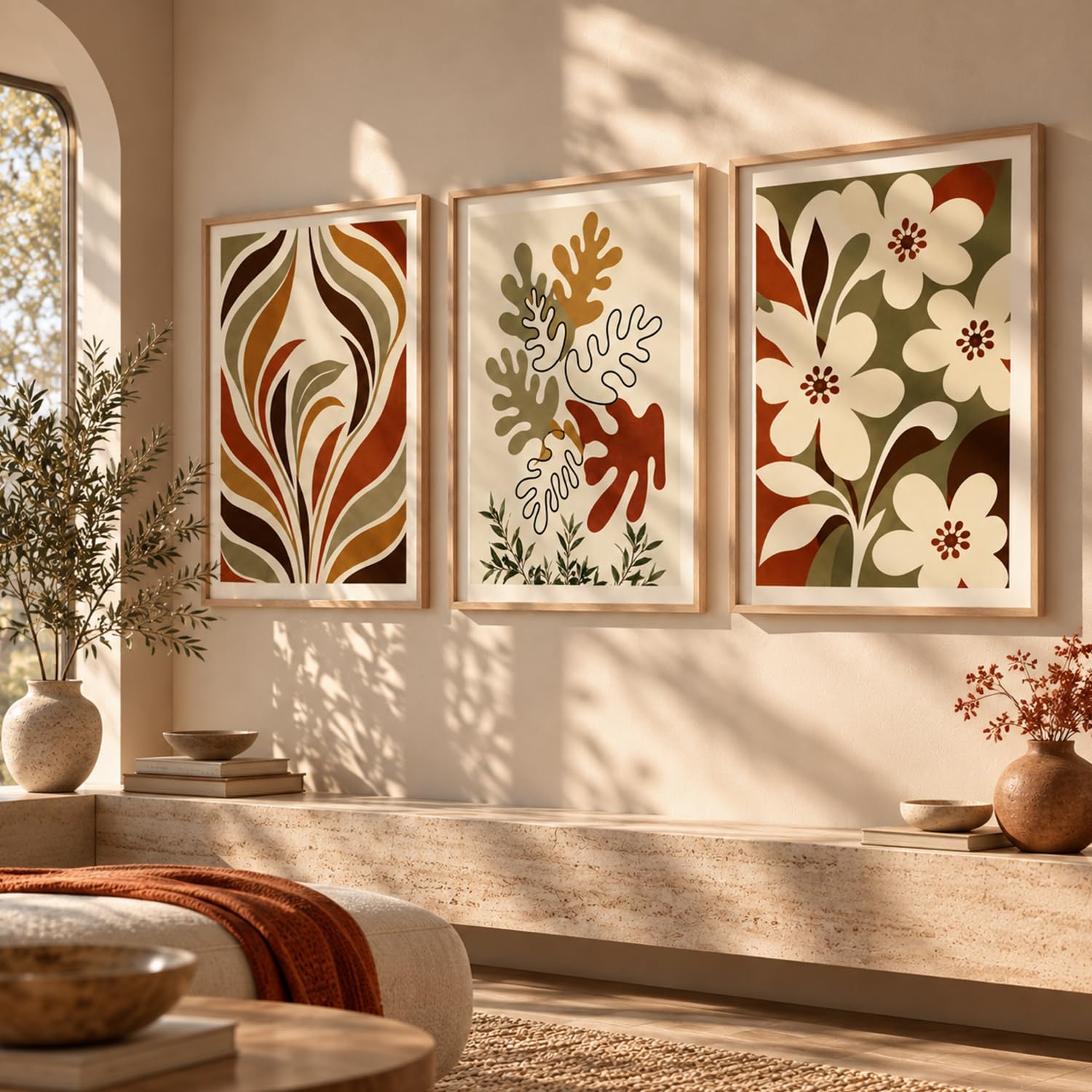BOHO Wall Art Set - 3 Framed Prints -22