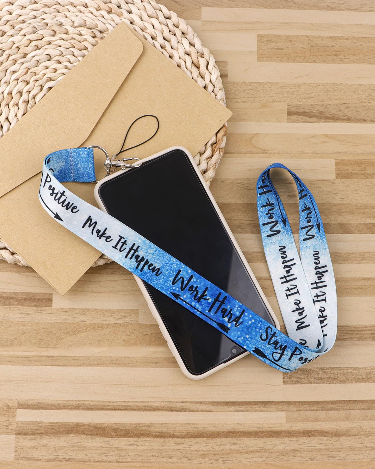 Positive Lanyard ID Card Holder with Retractable Badge Reel Cute Blue Neck Strap Key Lanyard for Teacher Kids Nurse Student Cruise Office School ID Credit Cards - Image 4