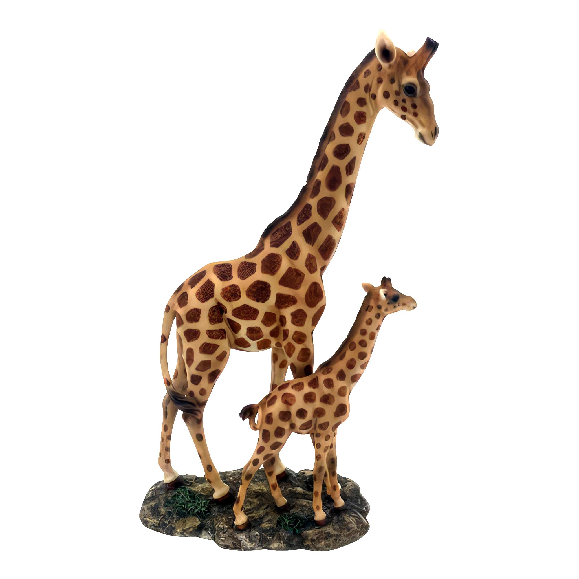 Figurine girafe avec ourson décorative hauteur 29,8 cm pour statue de salon et table basse