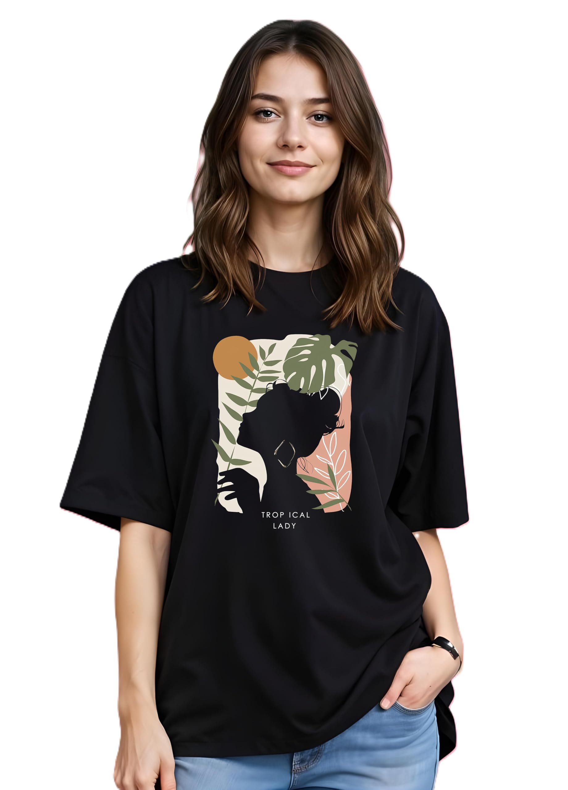 tfortees Women Cotton Oversized T-Shirt Casual Wear | Relaxed Fit, Round Neck-picture-52