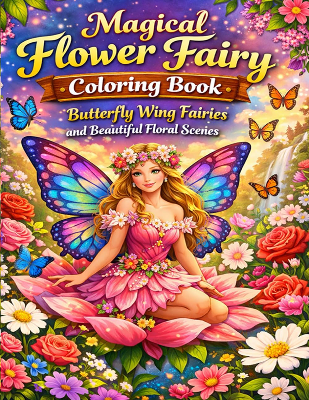 Magical Flower Fairy Coloring Book: Butterfly Wing Fairies and Beautiful Floral Scenes: A Relaxing Fairy Garden Coloring Adventure Filled with ... Fantasy Pages for Kids Teens and Adults