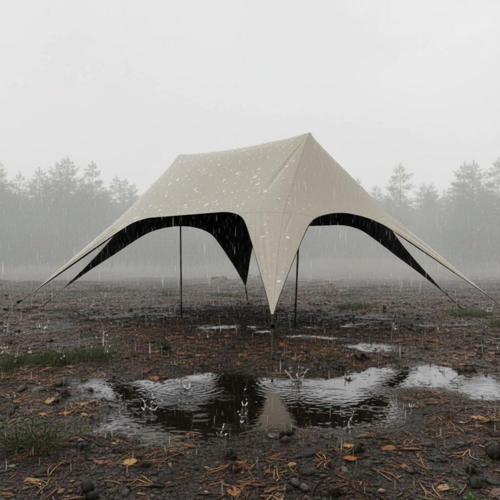 Outdoor Shelter Canopy Tenda Parasole Campeggio Riparo Tettoia Copertura in Oxford 210D Resistente Alle Intemperie Montaggio Rapido Adatta a Picnic, Beige, Beige, Grande