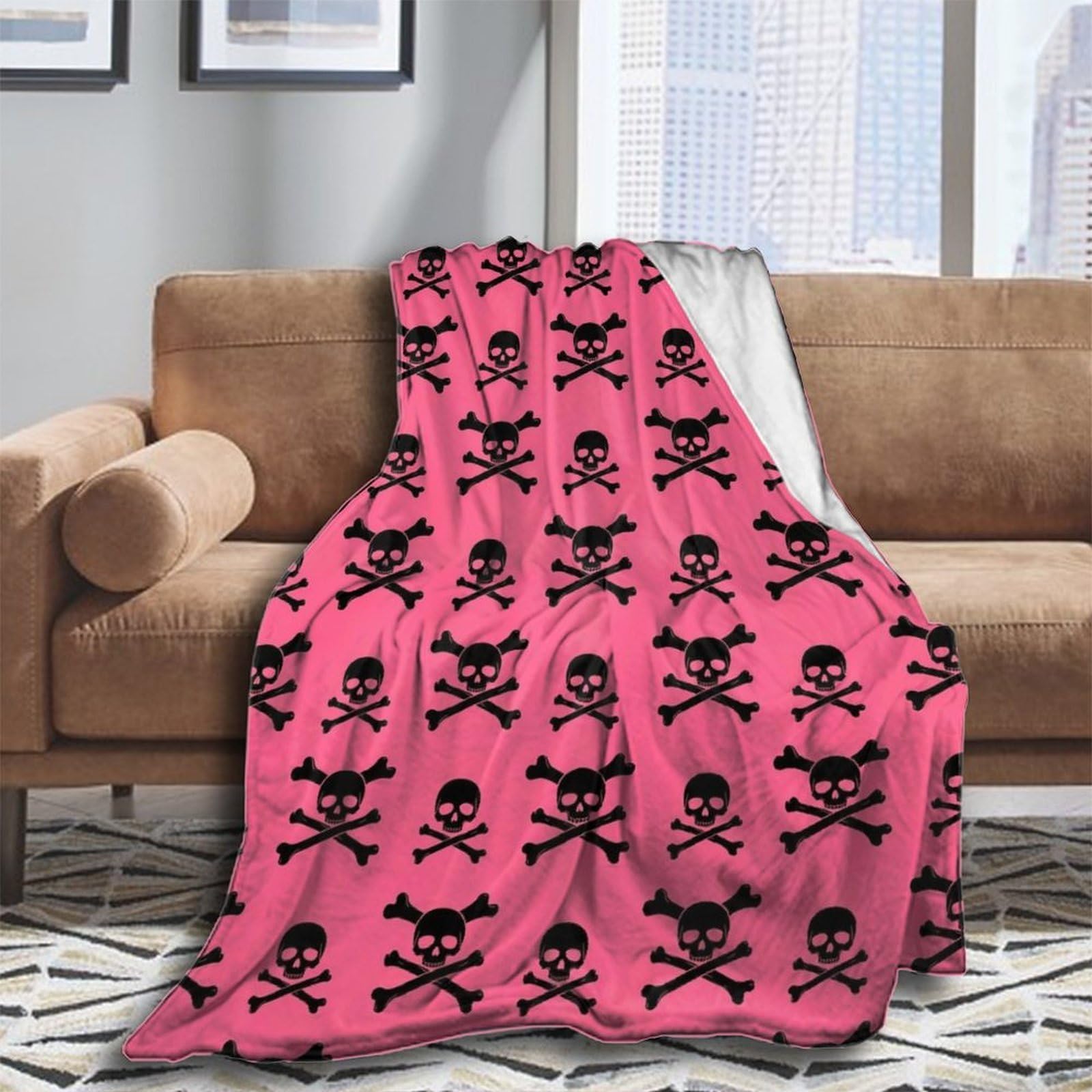 Oudrspo Throw Lightweight Soft Flannel Boys Men Bedding Blankets for Chair 50"x40" (Green Tropical Palm Banana Leaves Lovely Exotic Bird Pink Flamingo)