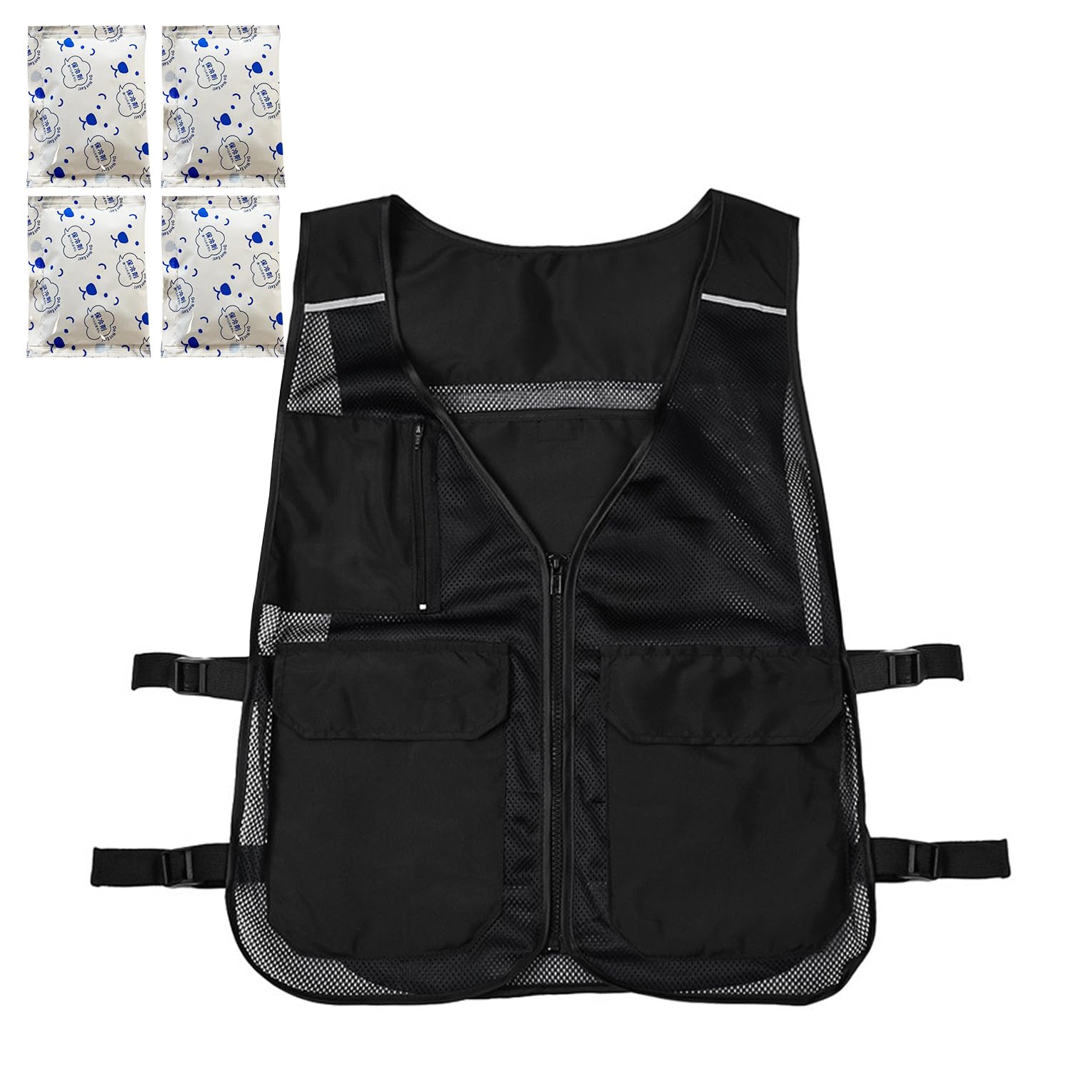 冷却ベスト 通気性 ブラック Amazon.co.jp: [PAFHL] 冷却ベスト 保冷剤4枚付き 作業服