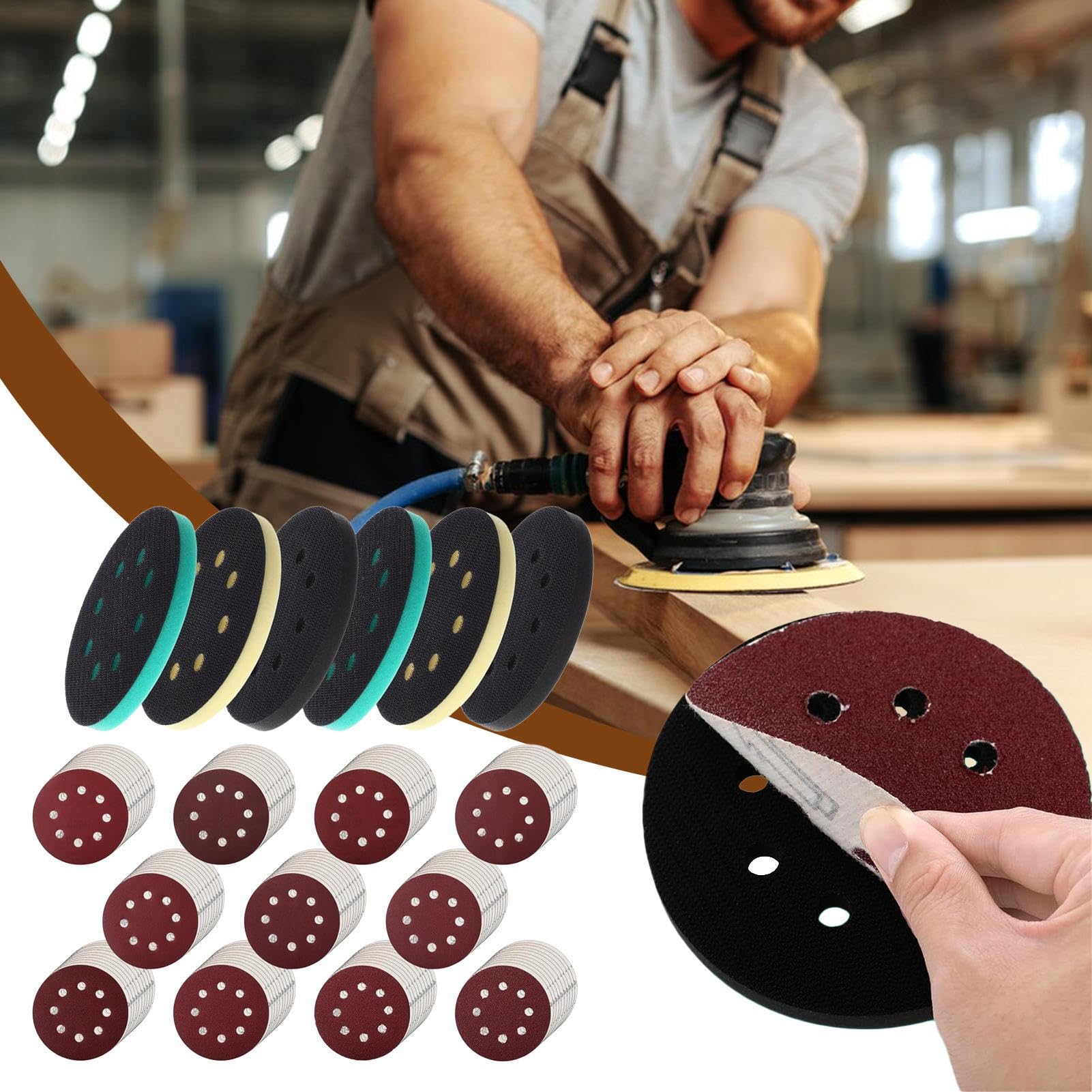 Disque Abrasif pour Ponçage Disques De Polissage Et Lustrage À 8 Trous
