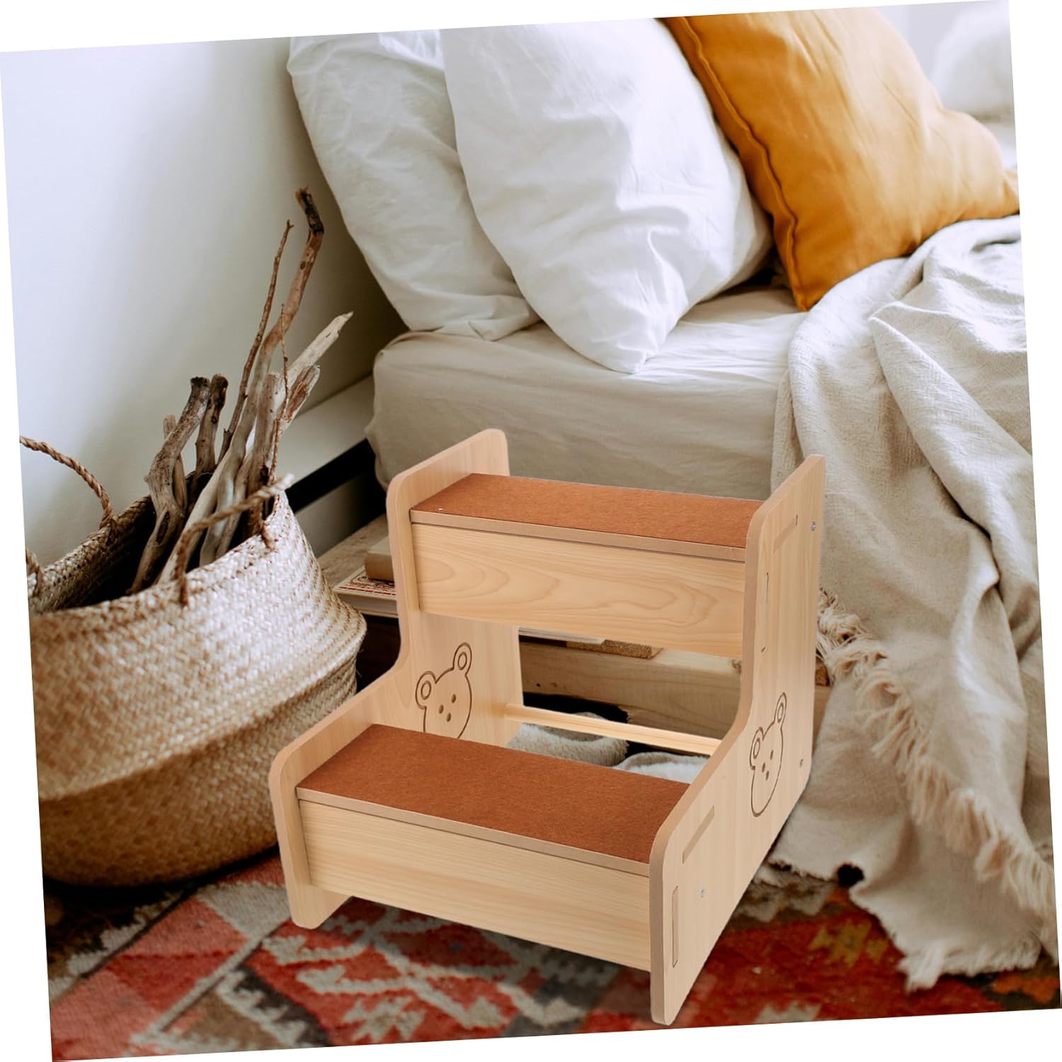 BESPORTBLE Dog Stairs for Small Dogs and Cats Tall Non-Slip Indoor Ramp for Bedside Sofa Compact Pet Steps Easy-Clean Puppy Ladder for Couch Access