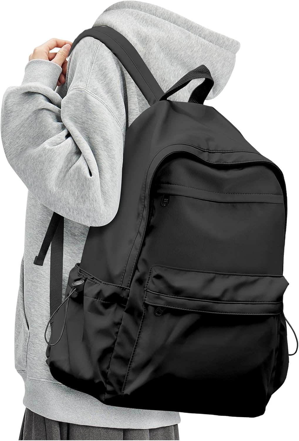 Black Backpack for School, High School Bookbag Back Pack for Teens Girls Boys, Lightweight College Backpack Book Bag for Women Men, Simple Casual Daypack Backpack Mochilas Escolares para Adolescentes - Image 9