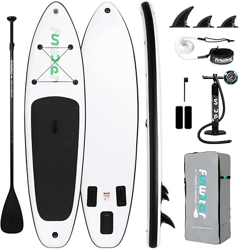 FunWater Inflatable Ultra-Light Stand Up Paddle Board for All Skill Levels with Premium SUP Paddleboard Accessories,Non-Slip Comfort Deck for Youth & Adults