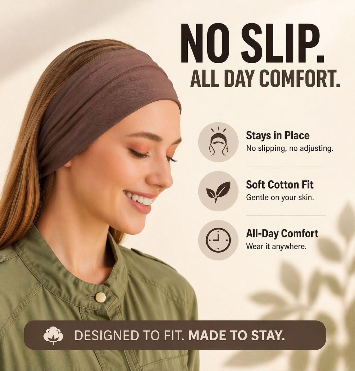 Women’s Cotton Head Scarf – Soft Stretch Head Wrap, Breathable Non Slip Headband, Neck Gaiter image 2