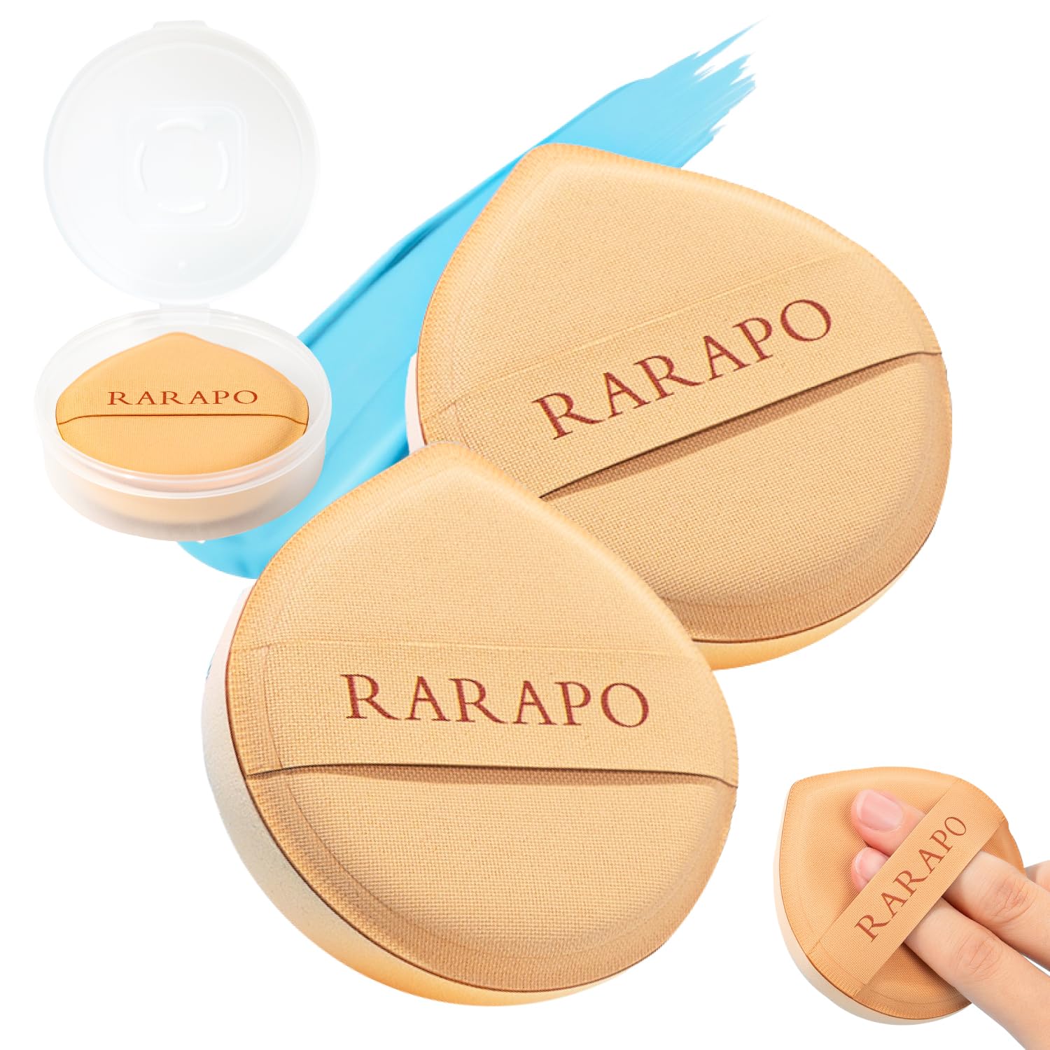 Rarapo Fundepuff Advanced Material, JIAMICELL Mochy, New Texture, Fluffy and Soft, No Unevenness, Professional Finish, Fluffy, Professional Makeup Sponge, Fluffy, Sponge Puff Professional Specificatio