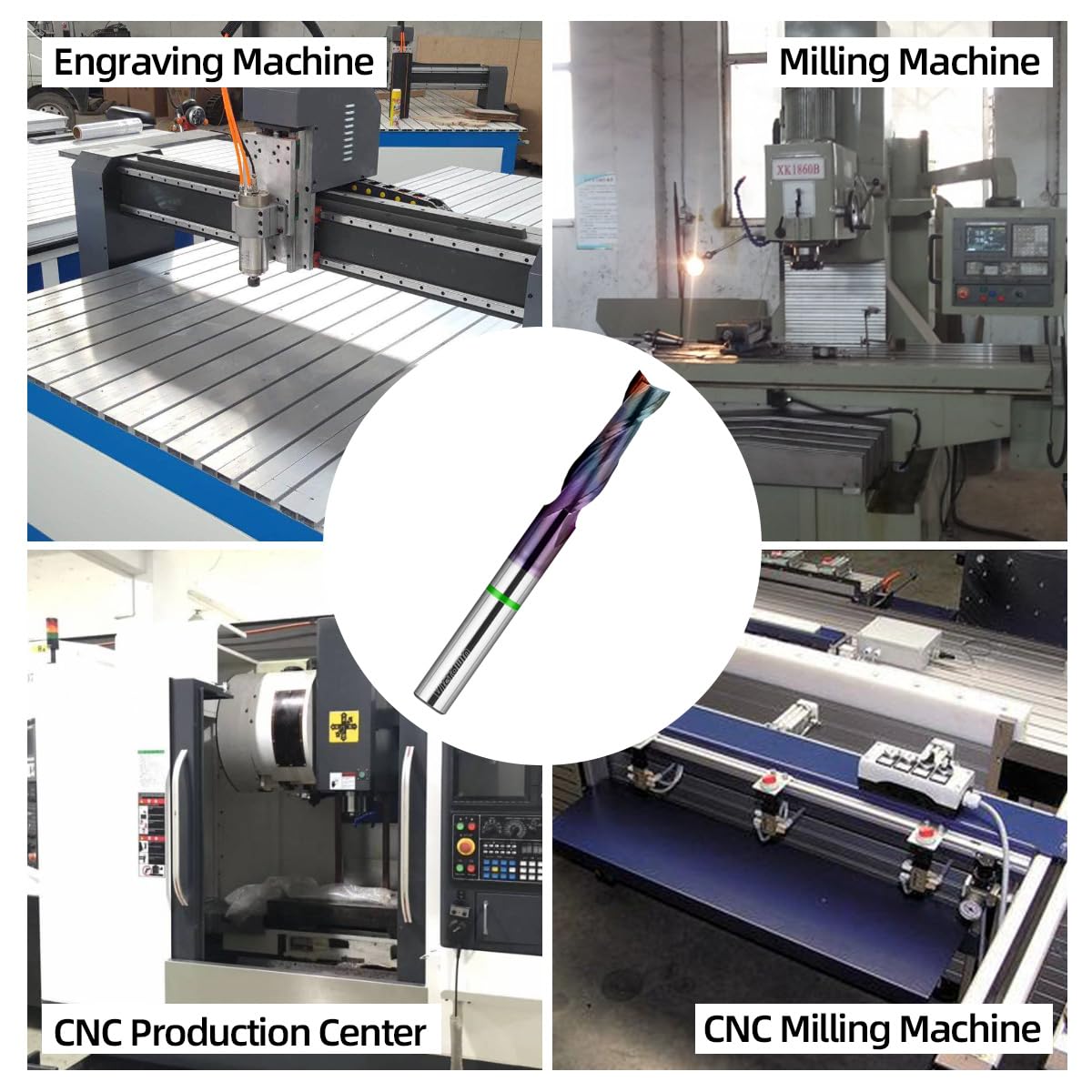 1/4-Inch Shank 2-Flute Downcut Spiral CNC Router Bit, 1-Inch Cut Depth, 2-1/2-Inch Length, for Woodworking, MDF, Plywood, Hardwood - Spiral Router Bits 1/4 Shank