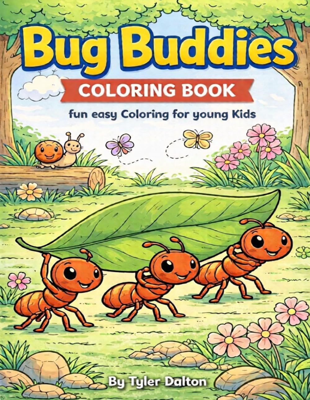 Bug Buddies Coloring Book: Fun and Easy Coloring for Kids ages 4 and up