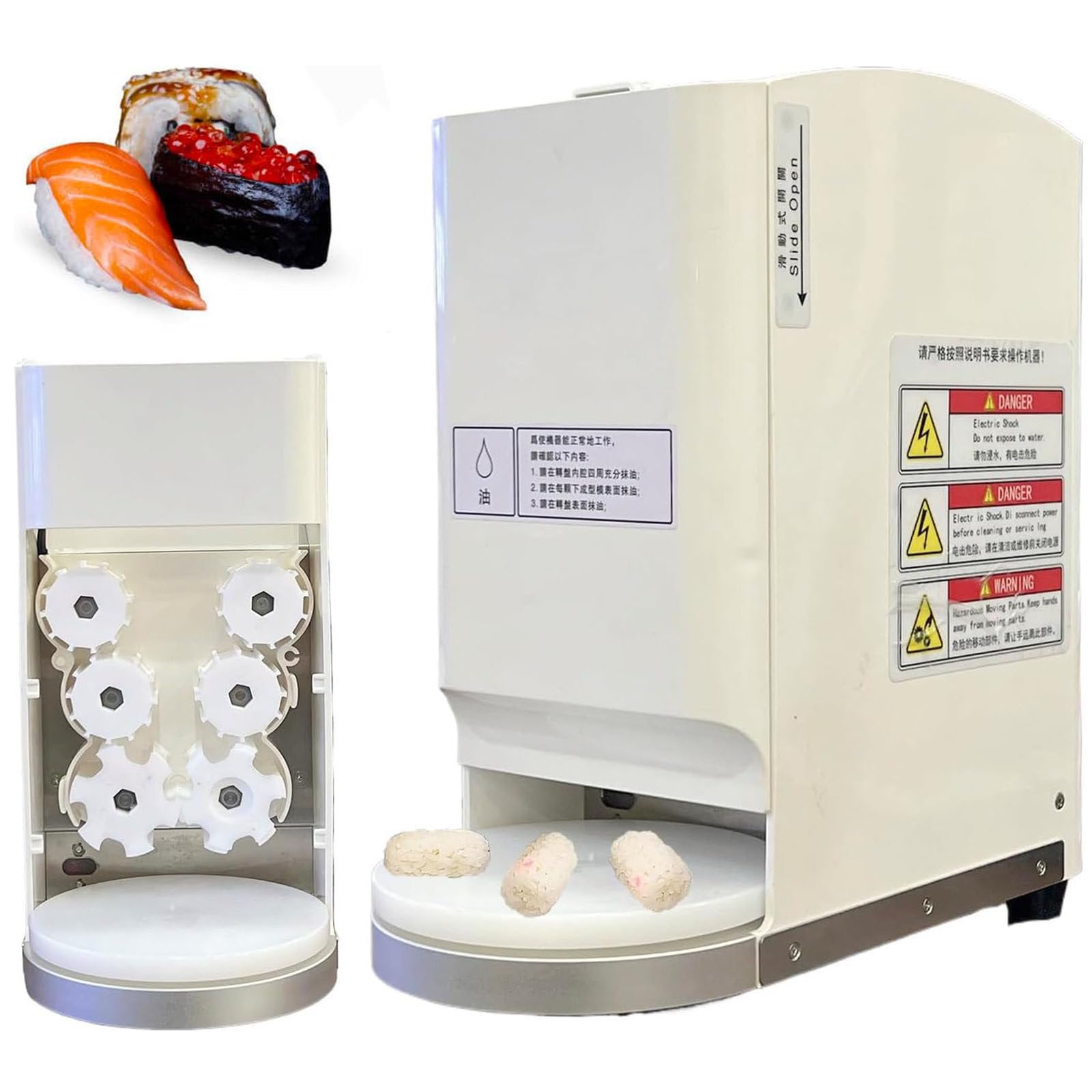 Máquina automática para Sushi Nigiri de 18 g, formador de Bolas de arroz Comercial, firmeza Ajustable, precisión automatizada, Disfrute del auténtico Sabor japonés, Esta máquina para Sushi Ofrece