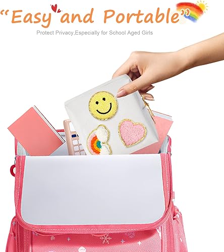 Miniatura 10 de CekPo Paquete de 2 bolsas para el período, bolsa de almacenamiento de servilletas sanitarias de piel sintética para almohadillas femeninas, forros,