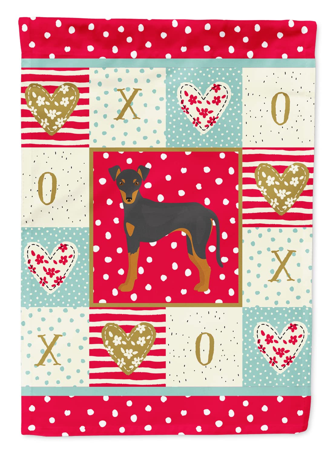 Manchester Terrier #2 Love drapeau extérieur multicolore décoratif CK5863GF