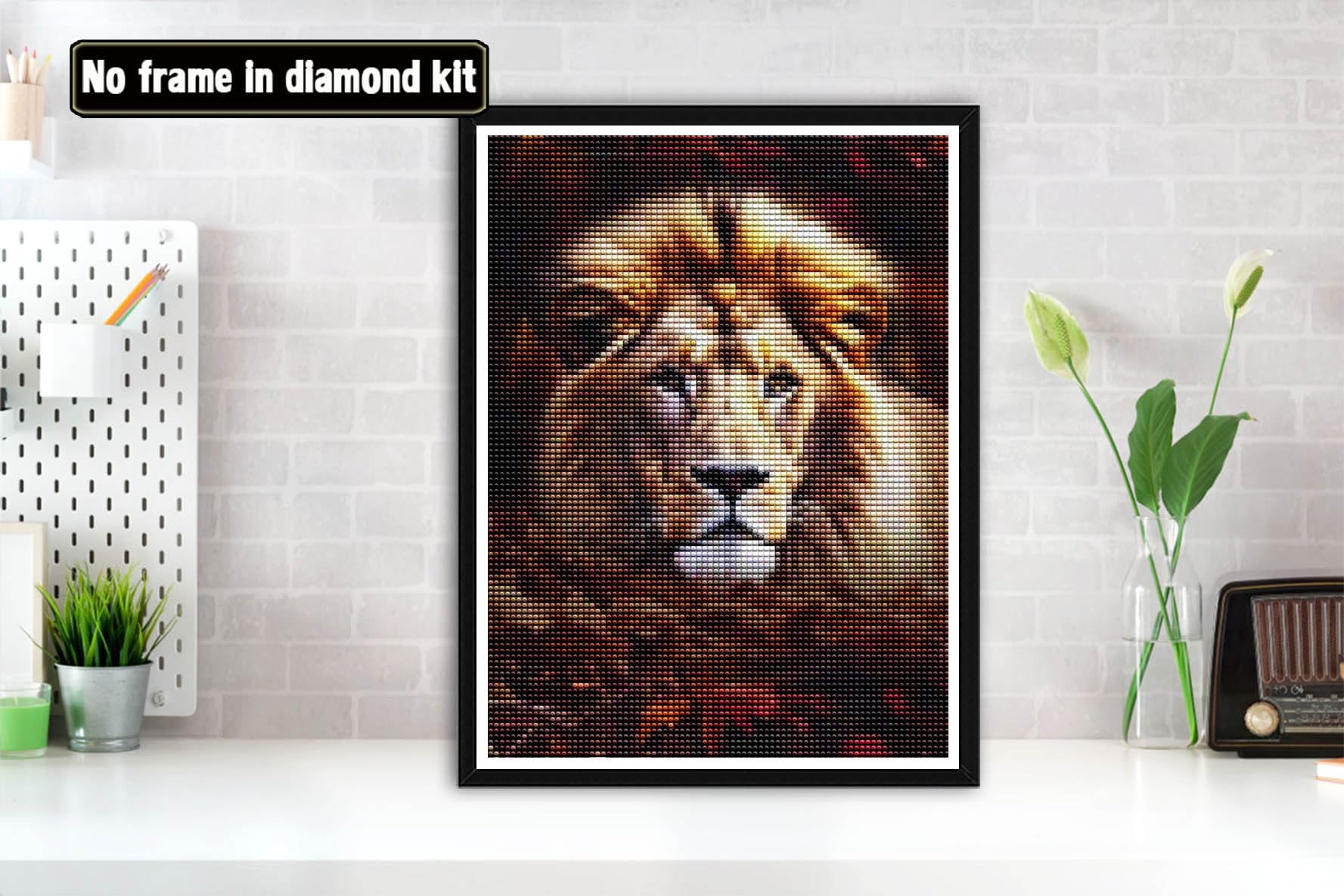 Bimkole 5D Diamond Painting Kits Kat, DIY Diamant Schilderij Kit Ronde Boor Crystal Strass Kruissteek Diamond Painting Foto's Voor for Home Wall Decoratie (30X40cm) QG1866