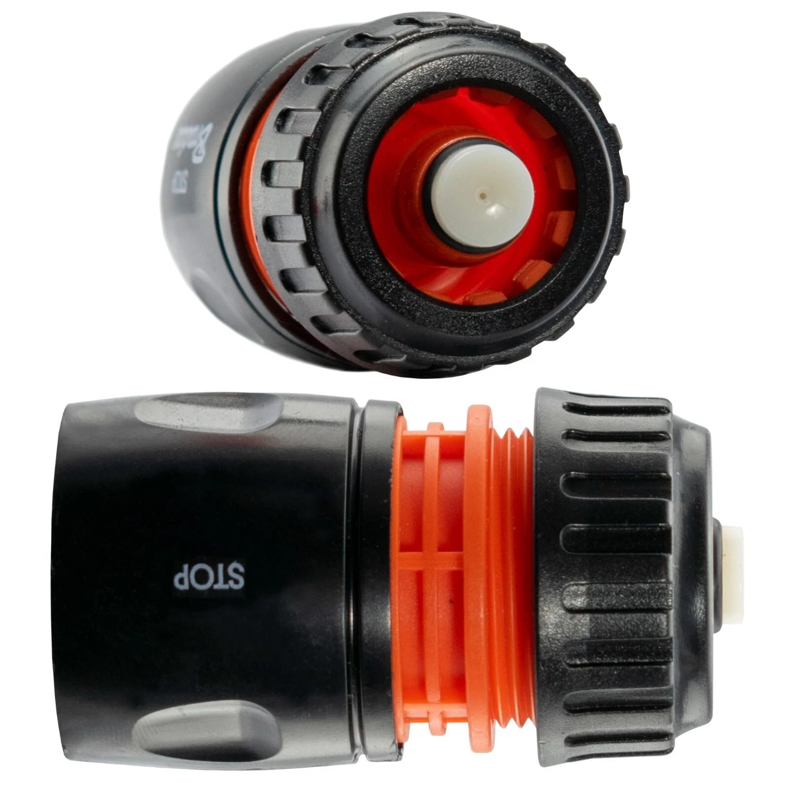 SolaDirect 2 x Hose Connectors (Stop) - Universal Garden Hose Pipe Connectors Fittings Parts Valves Adapters - Hozelock Compatible [BL] — image 1