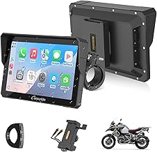 W702S Pro Motorrad Carplay Bildschirm mit BM05 Halterung für Plug-and-Play, Kabellos CarPlay & Android Auto, 7" Wasserfest Touchscreen, Intercom-Funktion, Dual Bluetooth, Verdrahtet Controller, Navi.