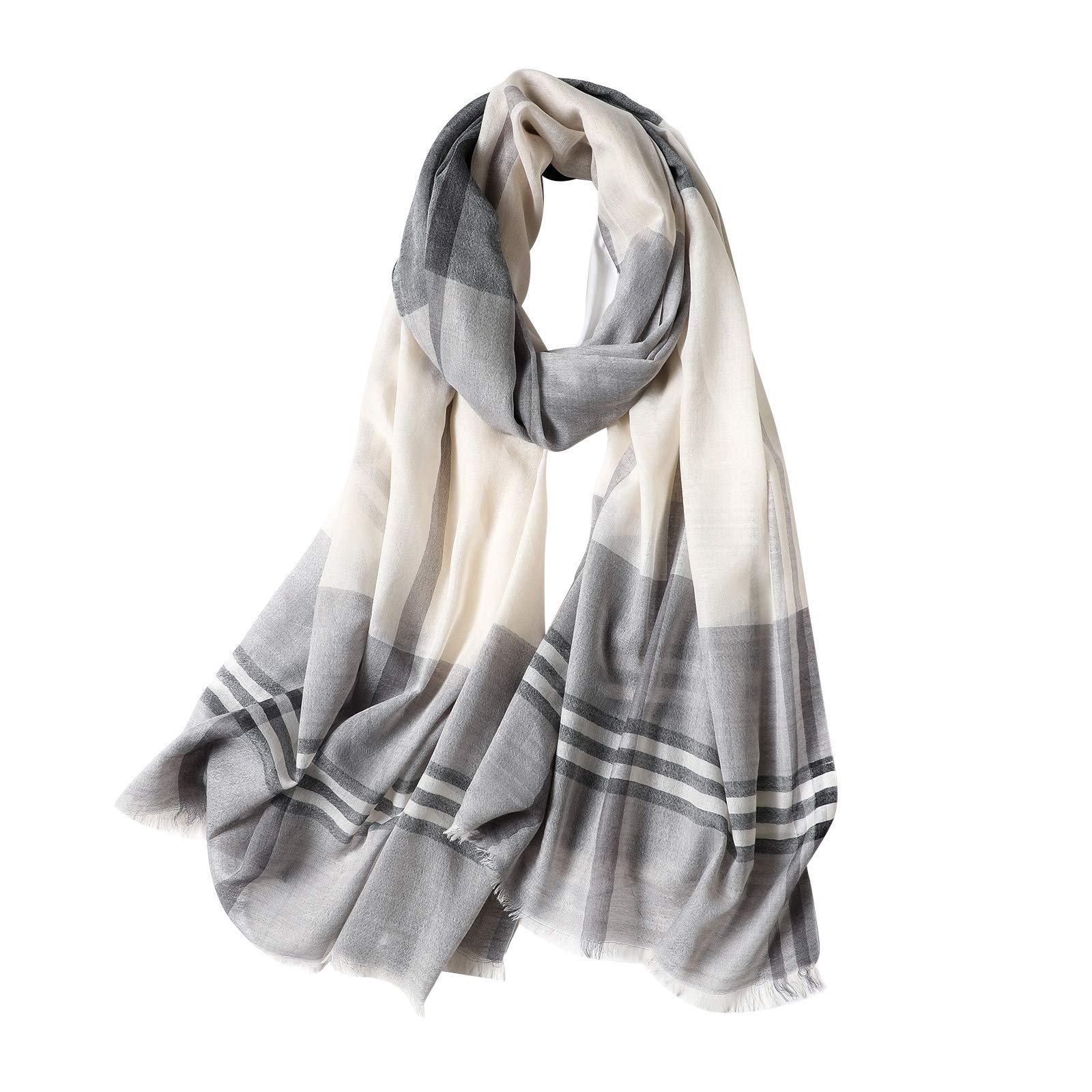 K'S CHOICE Cashmere Feeling Lightweight Fashion Scarf Tartan Printed