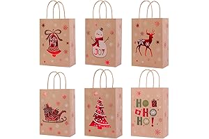 SUNCOLOR Christmas Gift Bags with Handle for Small Gifts