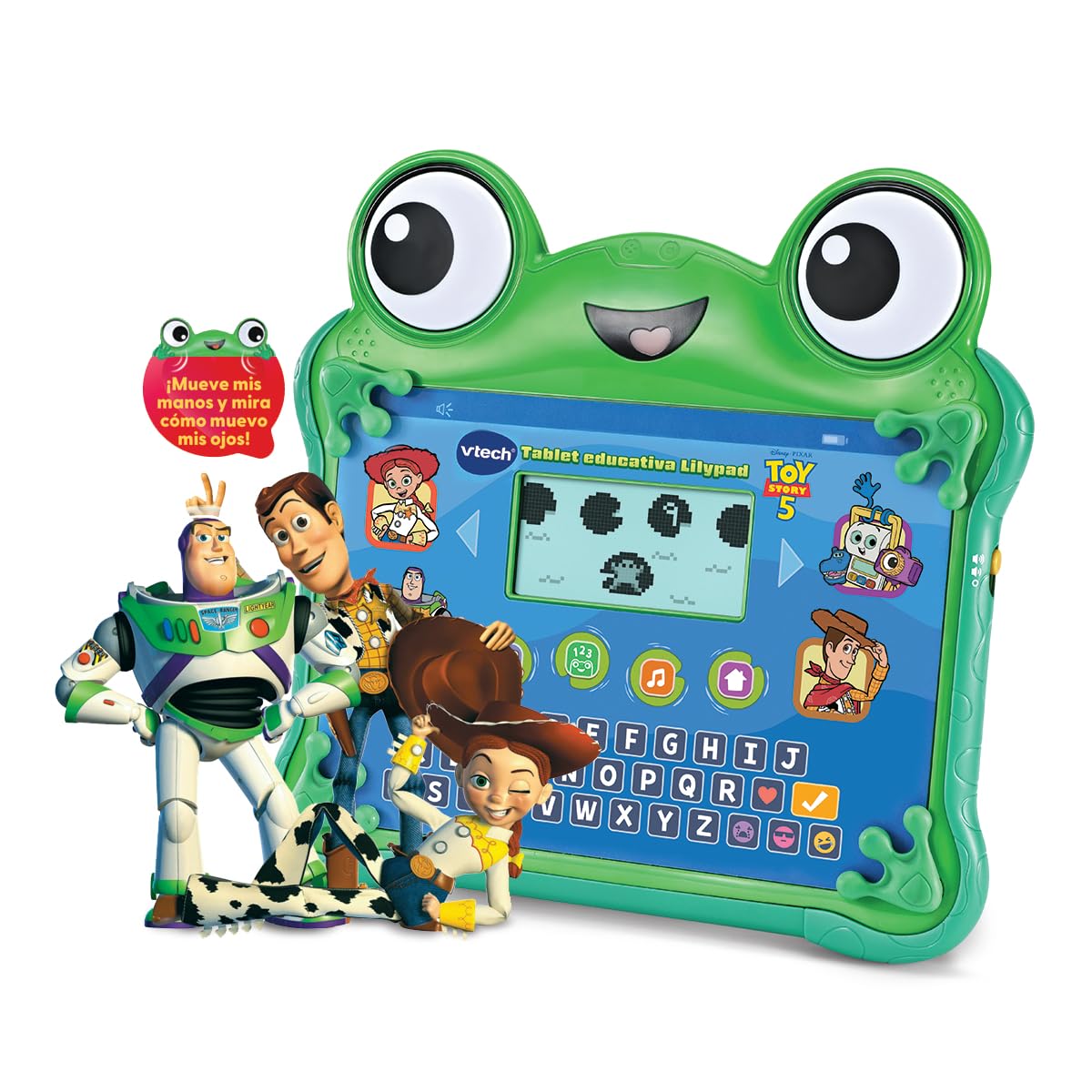 VTech - Tablet educativo Lilypad esplora e impara - Toy Story 5 | Con attività educative, giochi di chat con Jessie, Buzz e Woody, tastiera ABC e schermo retroilluminato, versione spagnola