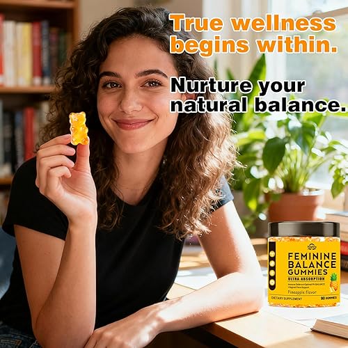 Miniatura 6 de Gomitas de equilibrio femenino para mujer, gomitas de piña con pH salud, probióticos vaginales de primera calidad, apoyo inmunológico, veganas, sin