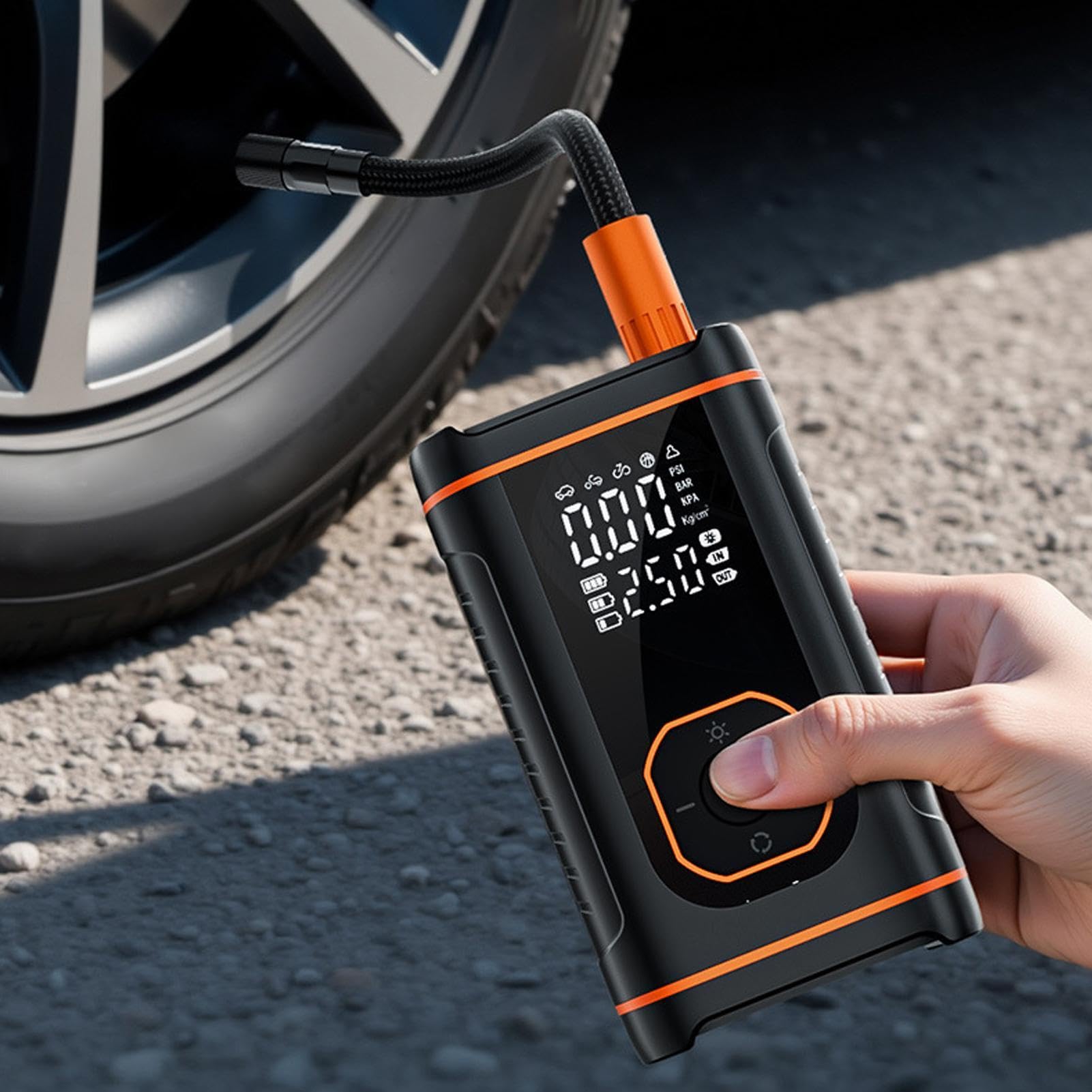 Gonfiapenne Portatile per Pneumatici Per Motociclette Con Batteria Ad Alta | Gonfiatore Di Pneumatici Portatile per Pneumatici di Moto Bici Palloni
