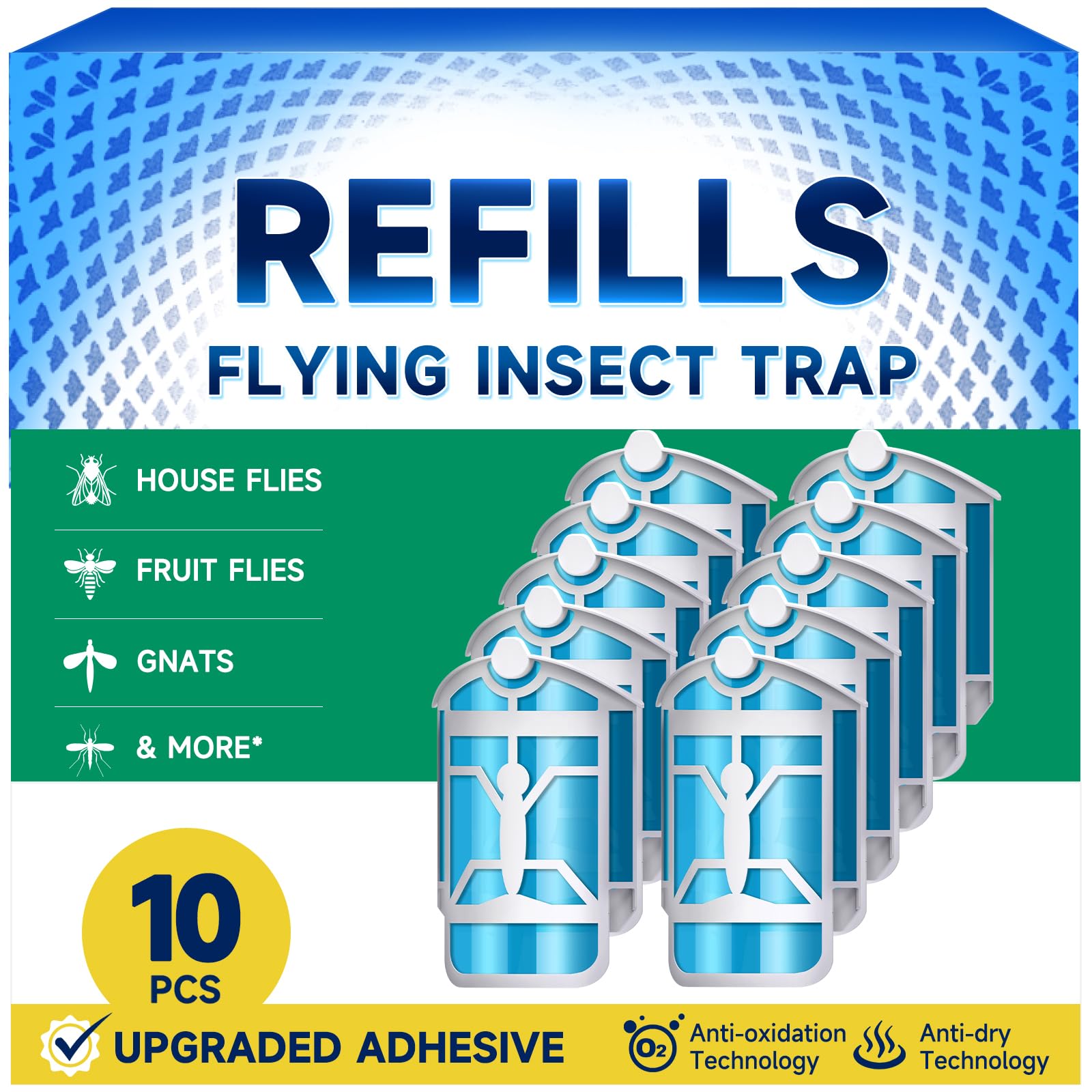 Lot de 10 recharges pour piège à insectes volants, compatibles avec les pièges à insectes volants M364 M364A et Max, attraper les moucherons, les mouches domestiques et les mouches des fruits