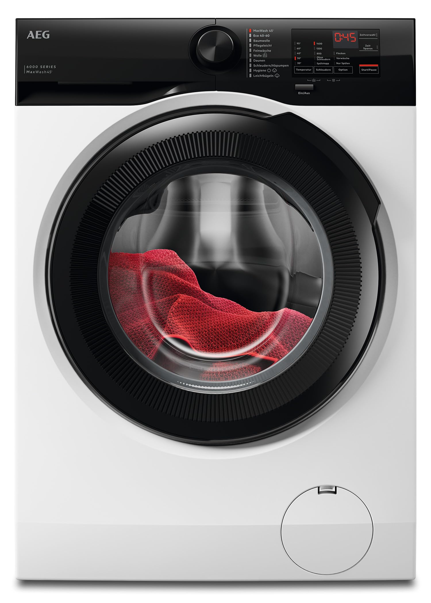 AEG Waschmaschine 8 kg, Serie 6000 mit KI WashAssist für Anpassung von Wasser, Energie und Zeitverbrauch, Startzeitvorwahl, Nachlegefunktion, Vollwasserschutz, 1400 U/min, LR6AMZ48FL