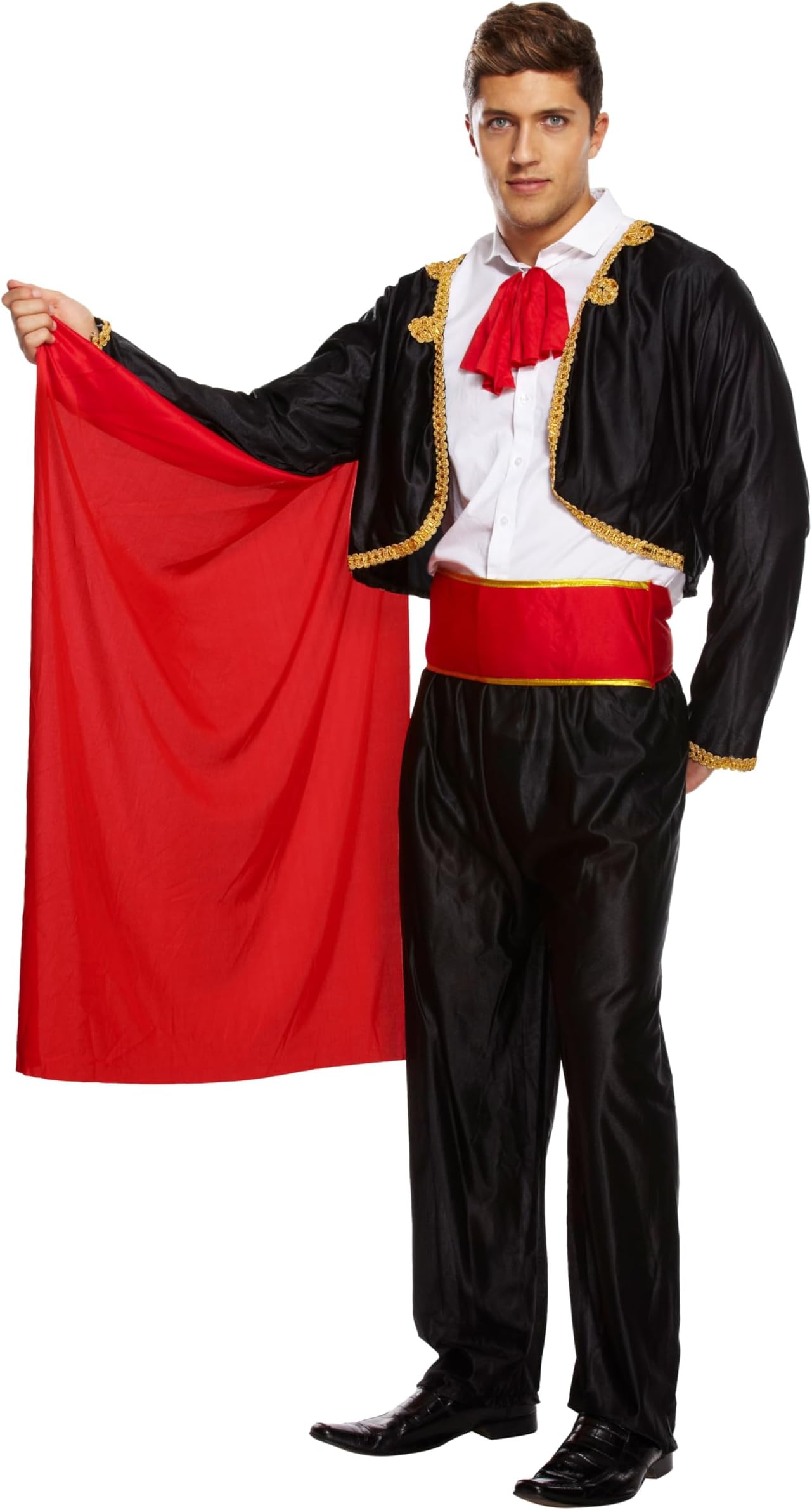 HENBRANDT Adult Men's Matador Deluxe Fancy Dress Costume - Spanish Traje de Luces Bullfighter Outfit with Red Cape, Traditional Cultural Costume One Size Fits Most