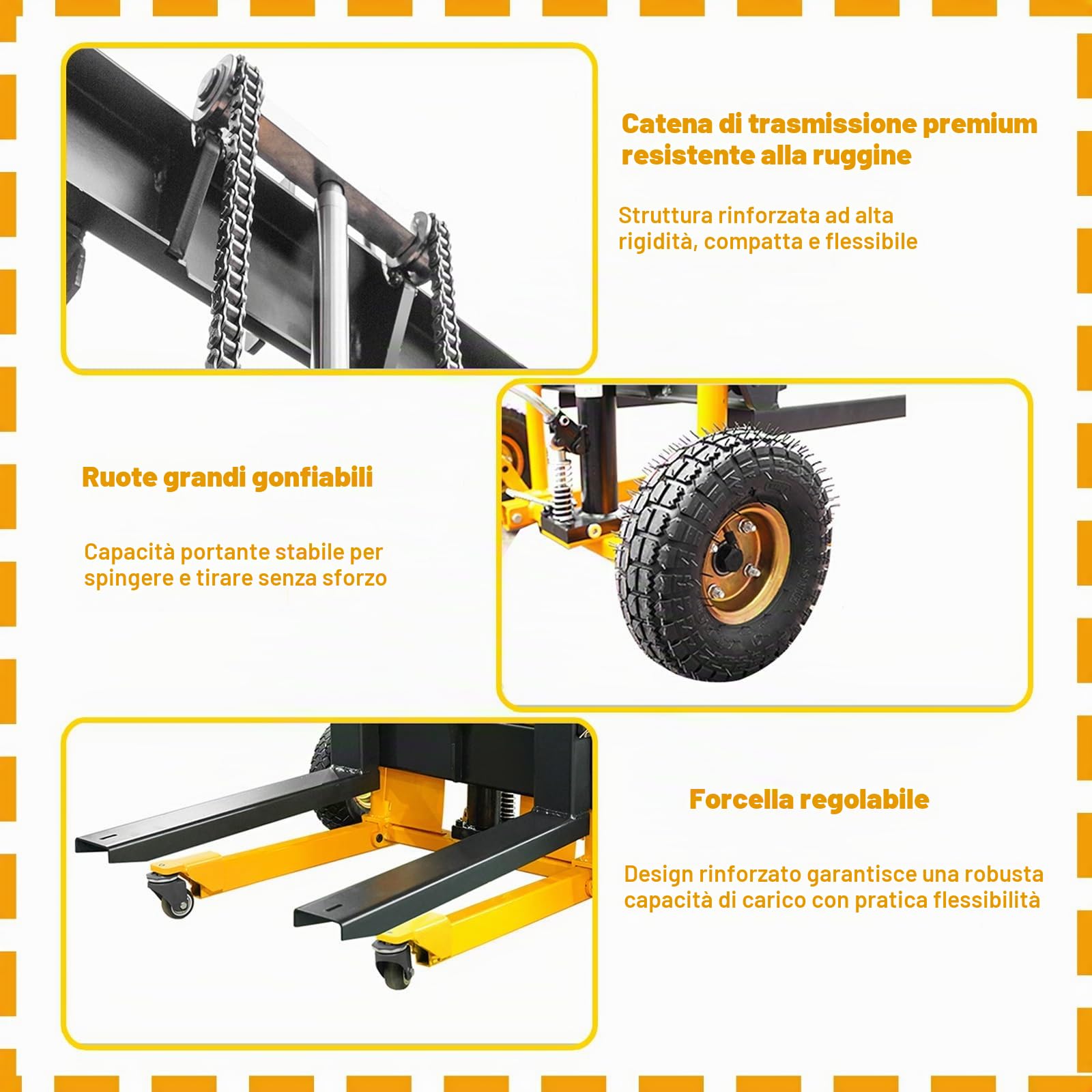 Carrello elevatore idraulico per materiali, sollevatore idraulico manuale facile da usare per il carico e l'impilaggio industriale e commerciale