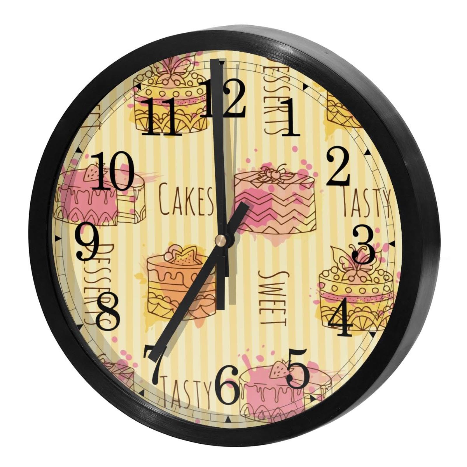 Horloge murale silencieuse à quartz ronde pour décorer votre cuisine ou bureau à la maison