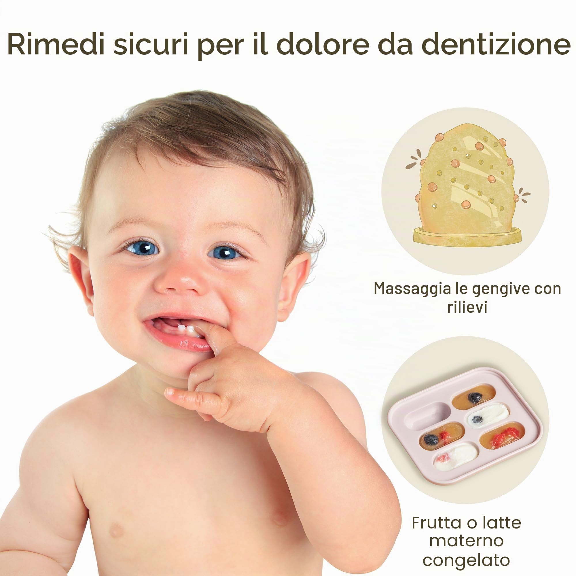 Moonkie succhietto per bambini con vassoio per congelatore, silicone senza BPA, 1 pezzo